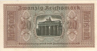 20 рейхсмарок 1940-1945 годов. Германия. Оккупированные территории. рR139