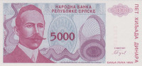 5000 динар 1993 года. Босния и Герцеговина. р152