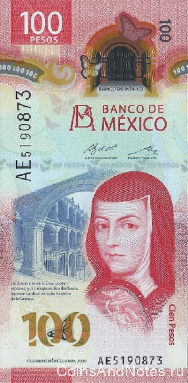 100 песо 2020 года. Мексика. р new