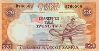 Банкнота 20 тала 2002 года. Самоа. р35a