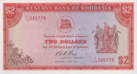 2 доллара 1975 года. Родезия. р31k