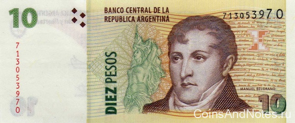 10 песо 2003 года. Аргентина. р354(6)