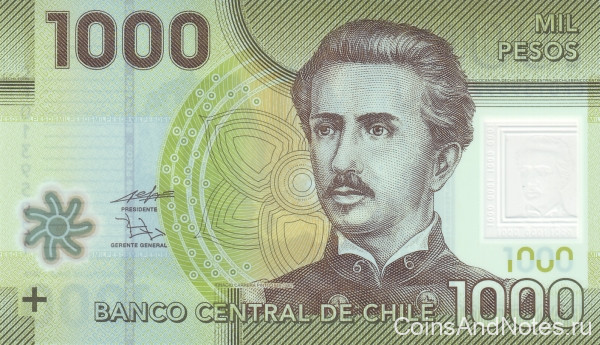 1000 песо 2010 года. Чили. р161