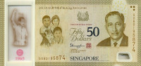 50 долларов 2015 года. Сингапур. р61(1)