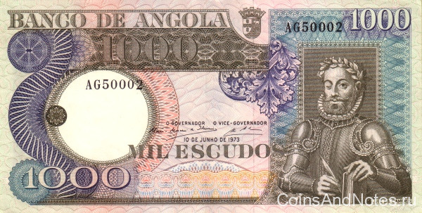 1000 эскудо 10.06.1973 года. Ангола. р108