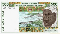 500 франков 1995 года. Того. р810Те