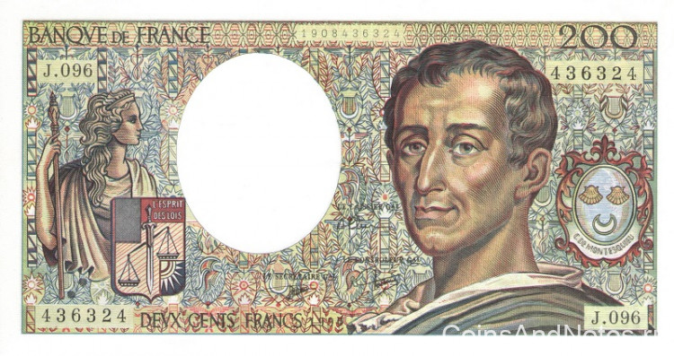 200 франков 1990 года. Франция. р155d