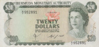Банкнота 20 долларов 1984 года. Бермудские острова. р31с