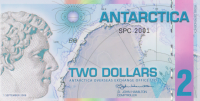 2 доллара 2008 года. Антарктика. 2-2008