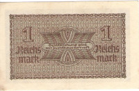 1 рейхсмарка 1940-1945 годов. Германия. Оккупированные территории. рR136а