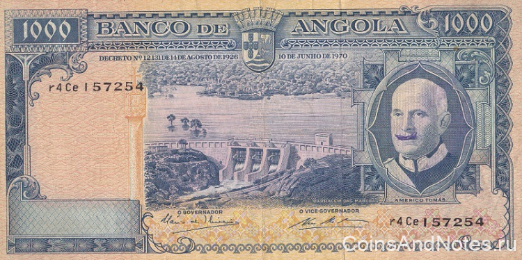 1000 эскудо 1970 года. Ангола. р98