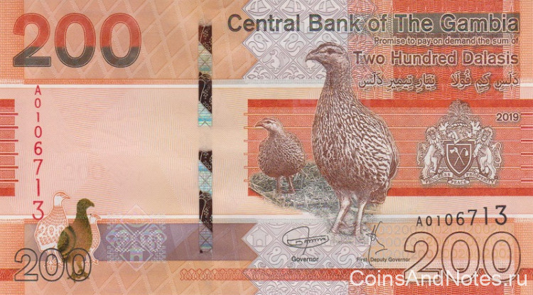 200 даласи 2019 года. Гамбия. р new