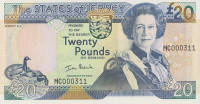 Банкнота 20 фунтов 2000 года. Джерси. р29