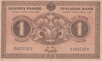 1 марка 1916(1918) года. Финляндия. р19G(1)