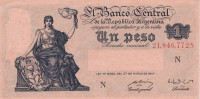1 песо 1948-51 годов. Аргентина. р257(4)