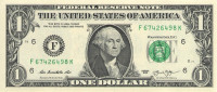 Банкнота 1 доллар 2013 года. США. р537(F)