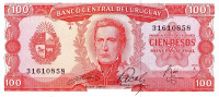 100 песо 1967 года. Уругвай. р47а(8)