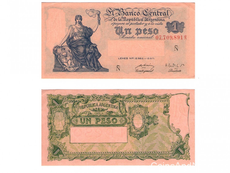 1 песо 1951 года. Аргентина. р262