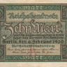 10 марок 06.02.1920 года. Германия. р67а