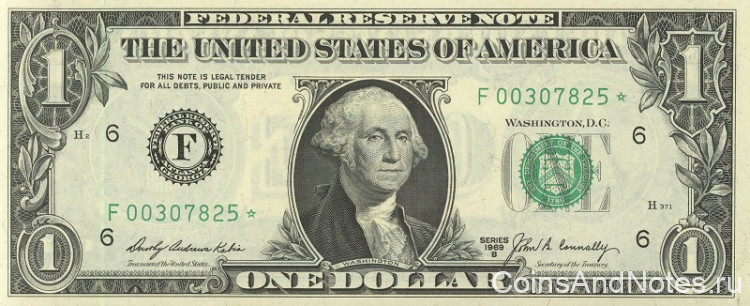 1 доллар 1969 года. США. р449с(F)*