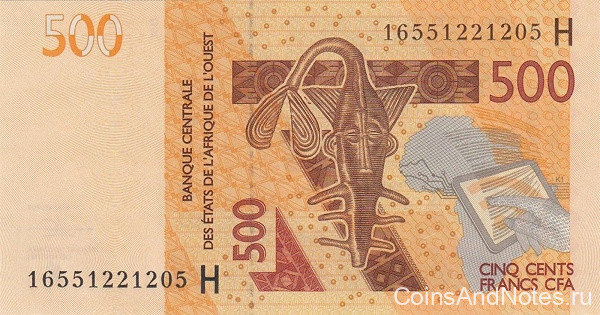 500 франков 2016 года. Нигер. р619На