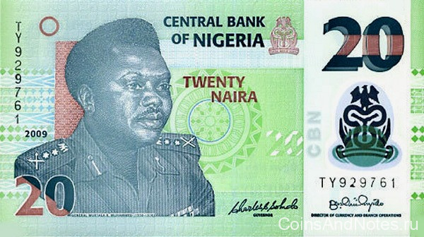 20 наира 2009 года. Нигерия. р34е(1)