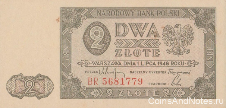 2 золотых 1948 года. Польша. р134