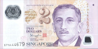 Банкнота 2 доллара 2006-2019 годов. Сингапур. р46j