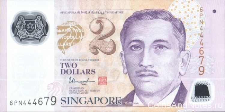 2 доллара 2006-2019 годов. Сингапур. р46j