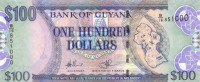 Банкнота 100 долларов 2005-2012 годов. Гайана. р36b(1)