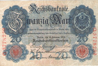 20 марок 19.02.1914 года. Германия. р46b