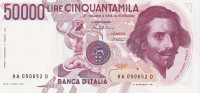 50000 лир 1984 года. Италия. р113а