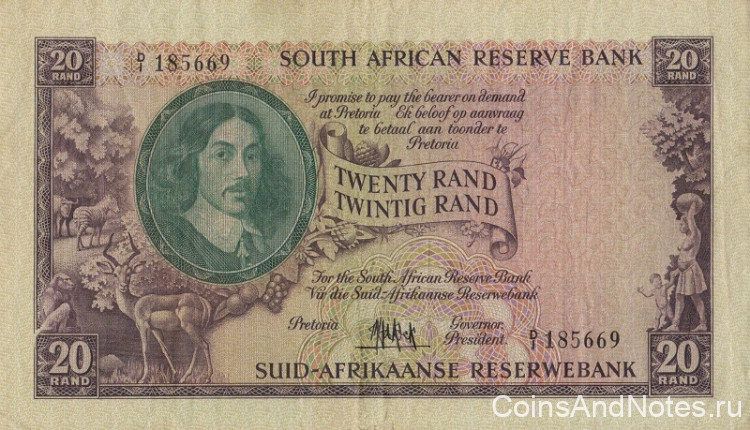 20 рандов 1961 года. ЮАР. р108