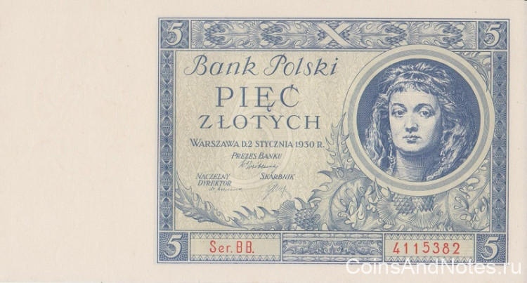 5 золотых 1930 года. Польша. р72