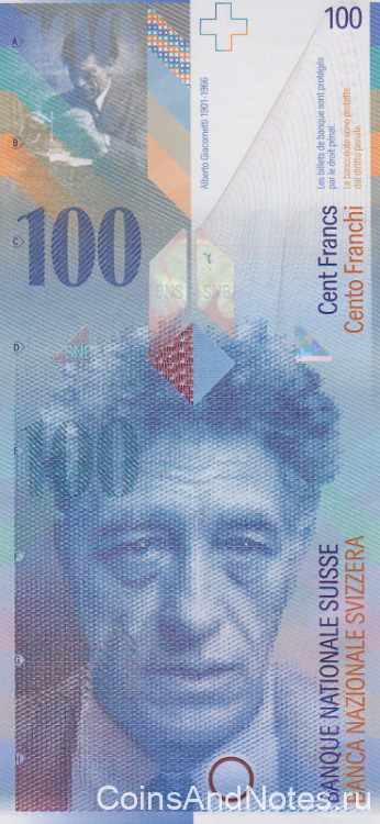 100 франков 2004 года. Швейцария. р72g(3)