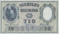 10 крон 1958 года. Швеция. р43f(10)