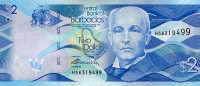 Банкнота 2 доллара 2013 года. Барбадос. р73