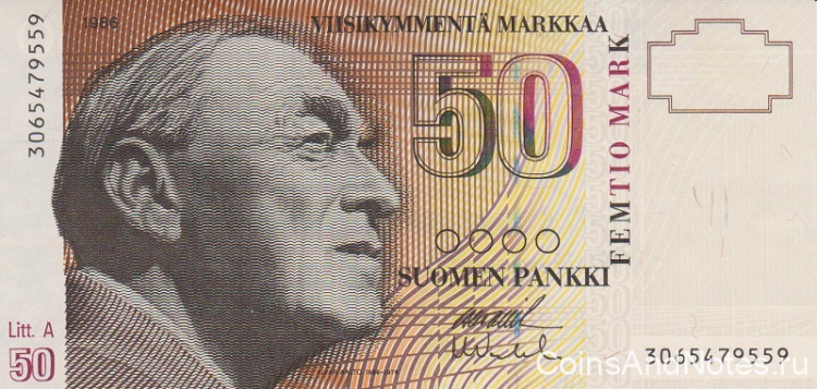 50 марок 1986 года. Финляндия. р114а(36)