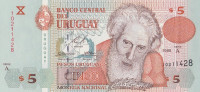 Банкнота 5 песо 1998 года. Уругвай. р80