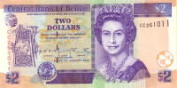 2 доллара 2002 года. Белиз. р60b