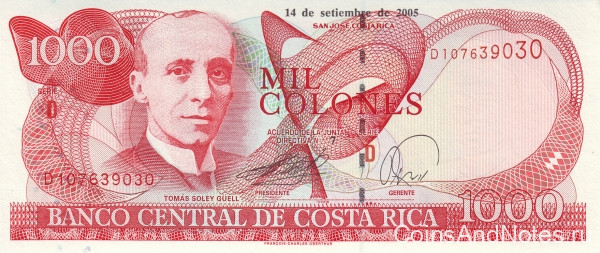 1000 колонов 14.09.2005 года. Коста-Рика. р264f