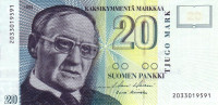 20 марок 1993 года. Финляндия. р122(1)