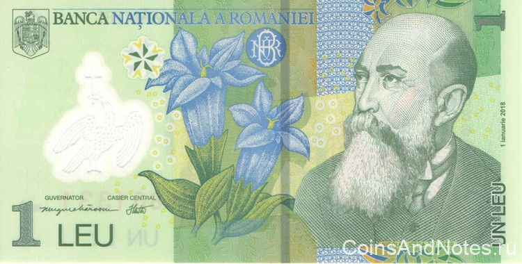 1 лей 2025 года. Румыния. р117(25)