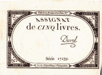 5 ливров 31.10.1793 года. Франция. рА76(16)