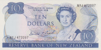 Банкнота 10 долларов 1981-1992 годов. Новая Зеландия. р172с