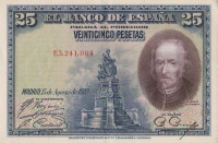 Банкнота 25 песет 15.08.1928 года. Испания. р74b