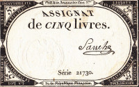 5 ливров 31.10.1793 года. Франция. рА76(15)