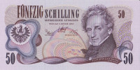 Банкнота 50 шиллингов 1970 года. Австрия. р143