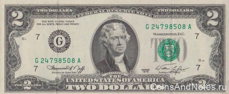 2 доллара 1976 года. США. р461(G)