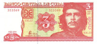 Банкнота 3 песо 2004 года. Куба. р127